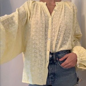Free People Yellow Daisy Blouse